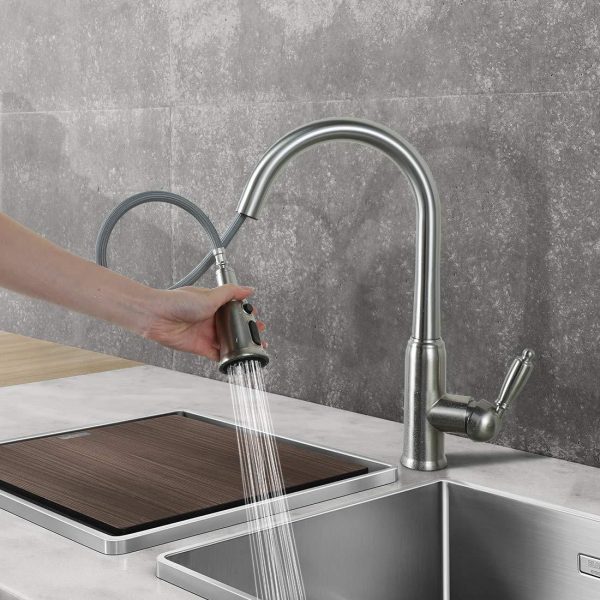 16 WOWOW Pull Down Kitchen Faucet Stainless Steel 4