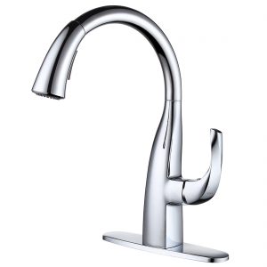 iVIGA Gooseneck Kitchen Faucet with Dual Function Pulldown Sprayer, Single Handle Leak Free 360 Degree Rotation