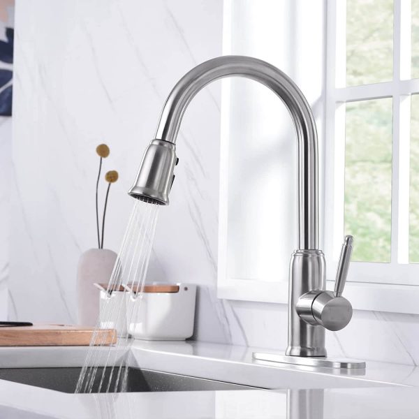 iviga stainless steel kitchen sink faucet with pull down sprayer 3