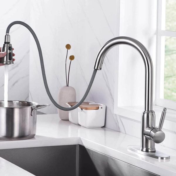 iviga stainless steel kitchen sink faucet with pull down sprayer 5