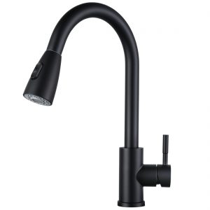 iVIGA Black RV Kitchen Faucet with Pull Down Sprayer,  360 Swivel Stainless Steel Single Handle Kitchen Faucets with Deck Plate