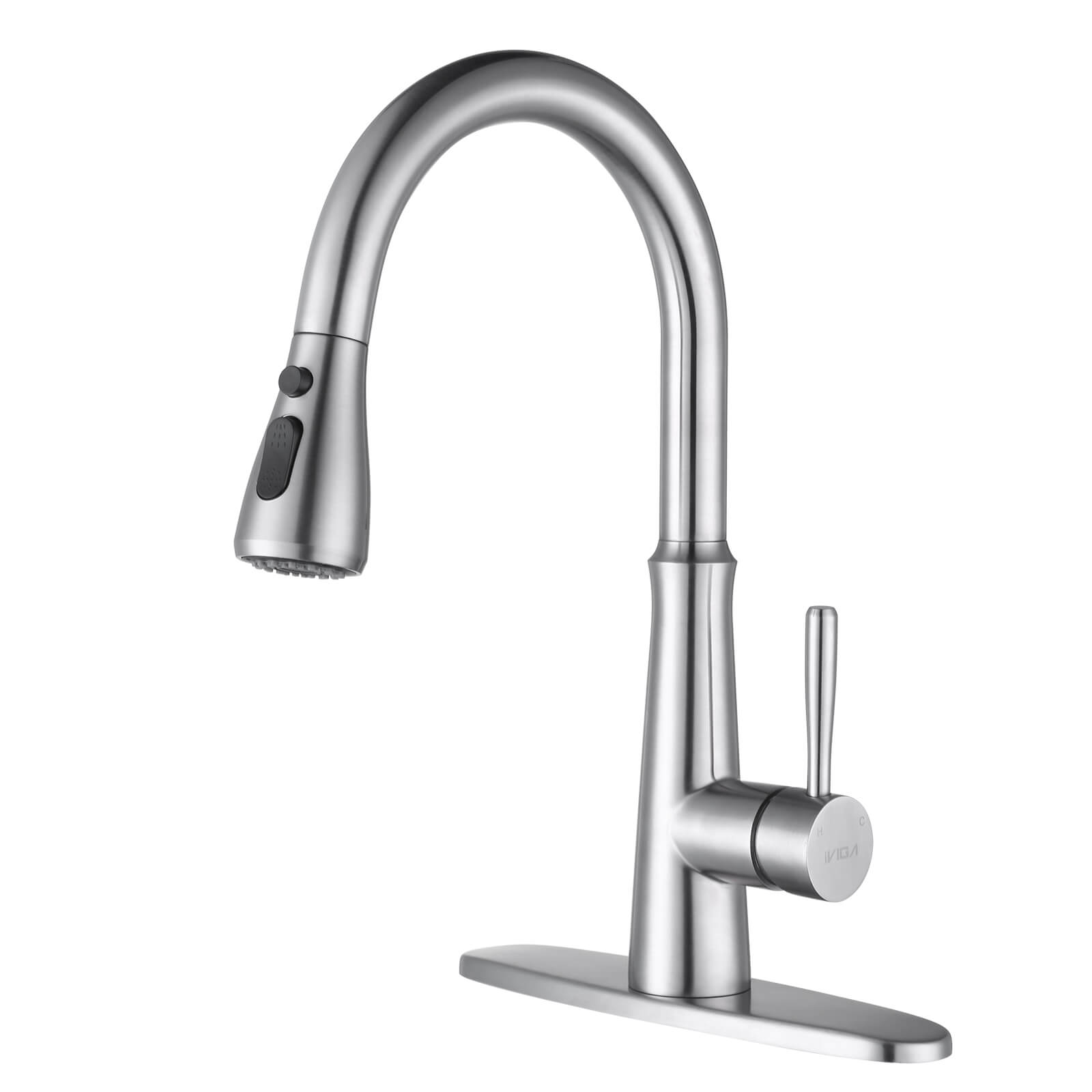 iVIGA Kitchen Sink Faucets with Pull Down Sprayer, 360-rotation Spout 3 Spray Modes Commercial