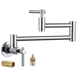 iVIGA Wall Mount Swing Arm Folding Chrome Pot Filler Kitchen Faucet