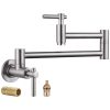 iviga wall mount brushed nickel pot filler faucet over stove