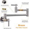 iviga wall mount brushed nickel pot filler faucet over stove