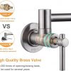 iviga wall mount brushed nickel pot filler faucet over stove