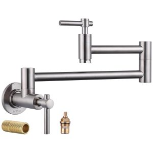 iVIGA Wall Mount Brushed Nickel Pot Filler Faucet Over Stove