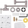 iviga wall mount brushed nickel pot filler faucet over stove