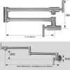 iviga brushed nickel wall mount pot filler faucet over stove