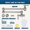 iviga brushed nickel wall mount pot filler folding kitchen faucet over stove 6 3