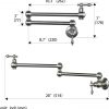 iviga brushed nickel wall mount pot filler folding kitchen faucet over stove 7 1
