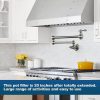 iviga brushed nickel wall mount pot filler folding kitchen faucet over stove 8 1