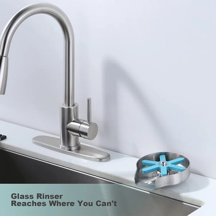 iVIGA Silver Grey Glass Rinser Cup Washer for Sink Kitchen Sink Accessories