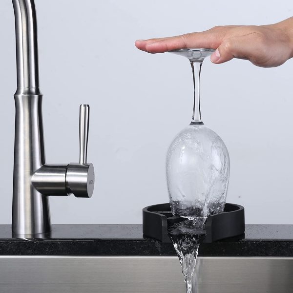 iviga matte black glass rinser for kitchens sink