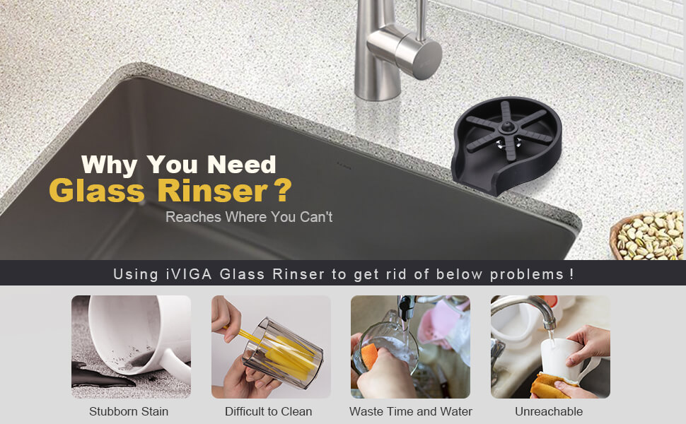 iviga matte black glass rinser for kitchens sink 9