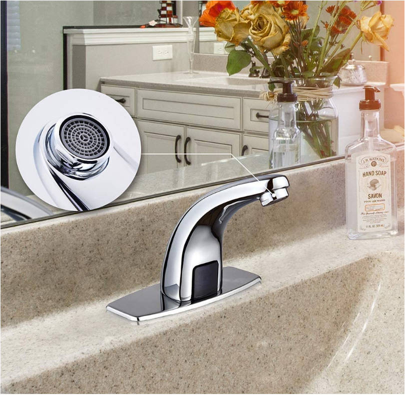Automatic Sensor Touchless Bathroom Sink Faucet Hot Cold Dual Temperature Sensor Faucet Basin Water Tap Thermostat Valve Kit Accessories