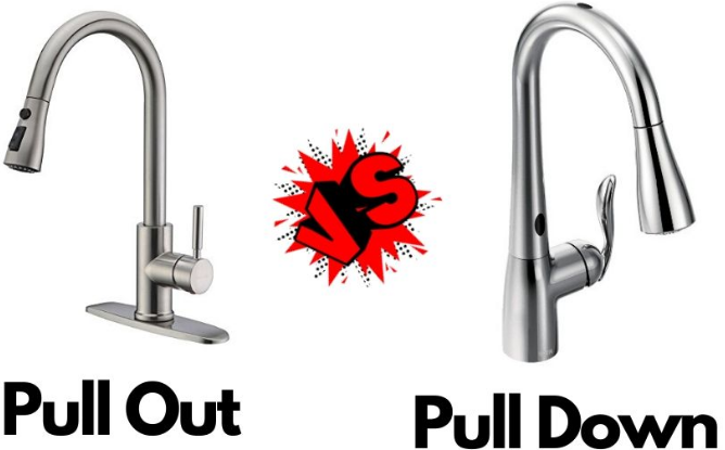 pull down vs pull out kitchen faucet