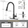 iviga black stainless kitchen faucet with pull down sprayer
