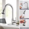 iviga brushed nickel single handle pull down kitchen faucet