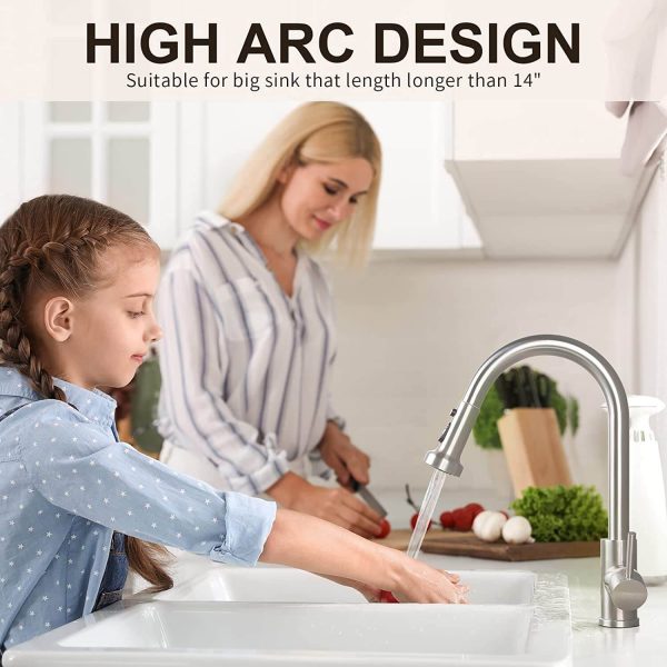 iviga brushed nickel single handle pull down kitchen faucet