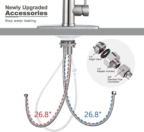 iviga brushed nickel single handle pull down kitchen faucet