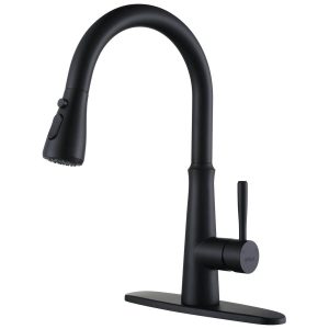 iVIGA High Arc Matte Black Kitchen Sink Faucet with Pull Down Sprayer