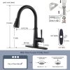iviga matte black kitchen sink faucet with pull down sprayer