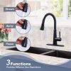 iviga matte black kitchen sink faucet with pull down sprayer