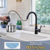 iviga matte black kitchen sink faucet with pull down sprayer