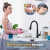 iviga matte black kitchen sink faucet with pull down sprayer