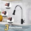 iviga single handle black chrome pull down kitchen faucet