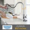 iviga single handle chrome kitchen faucet with pull down sprayer