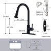 iviga single handle matte black pull down kitchen faucet