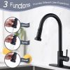 iviga single handle matte black pull down kitchen faucet