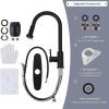 iviga single handle matte black pull down kitchen faucet