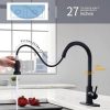 iviga single handle matte black pull down kitchen faucet
