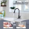 iviga single handle matte black pull down kitchen faucet