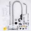 iviga wall mount commercial kitchen faucet with pre rinse sprayer