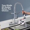 iviga wall mount commercial kitchen faucet with pre rinse sprayer