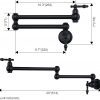 iviga matte black pot filler kitchen folding faucet