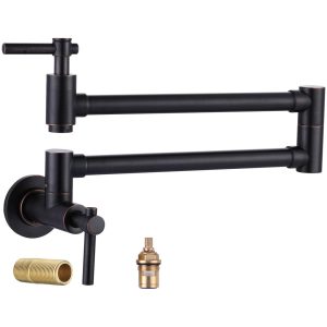 iVIGA Wall Mount Oil Rubbed Bronze Pot Filler Faucet with Double Joint Swing Arm