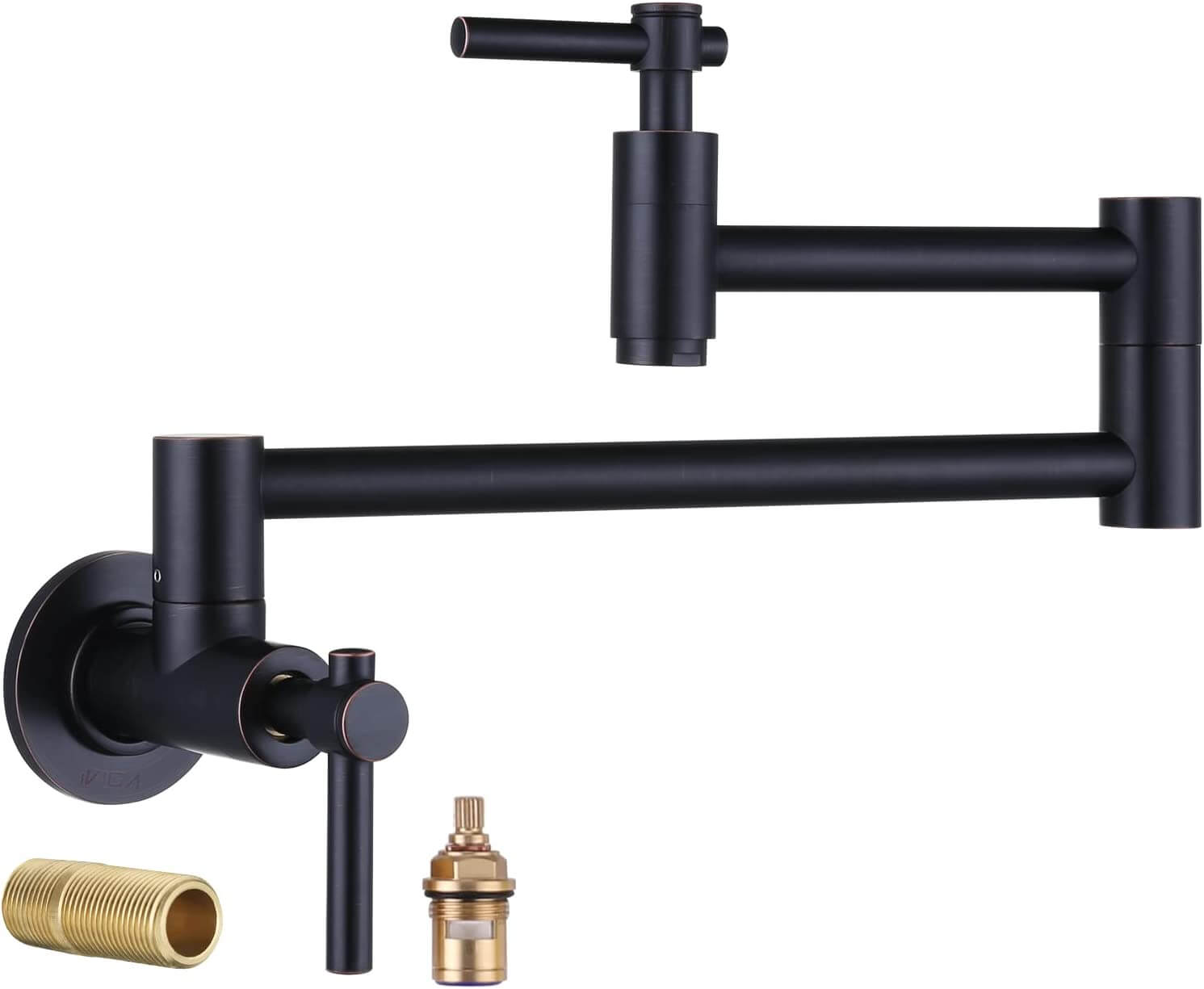 iVIGA Wall Mount Oil Rubbed Bronze Pot Filler Faucet with Double Joint Swing Arm