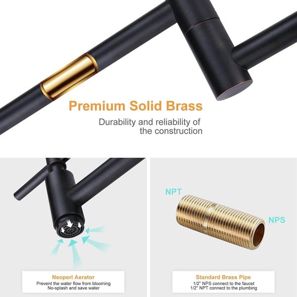 iviga wall mount oil rubbed bronze pot filler faucet