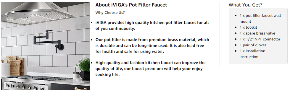 iviga wall mount oil rubbed bronze pot filler faucet