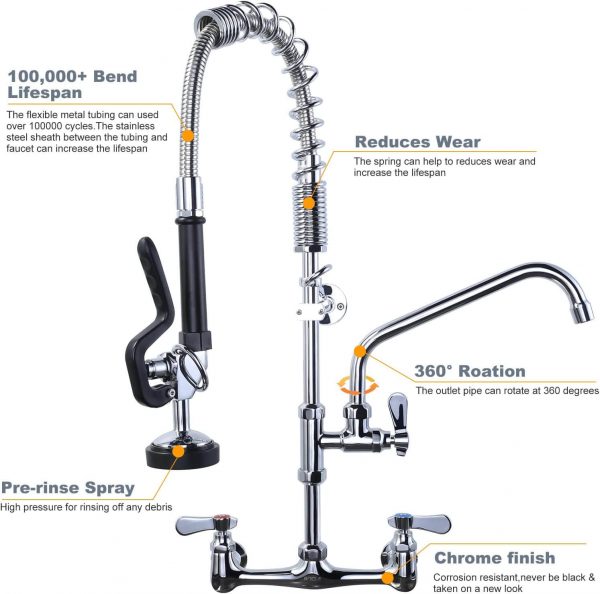iviga commercial kitchen faucet wall mount