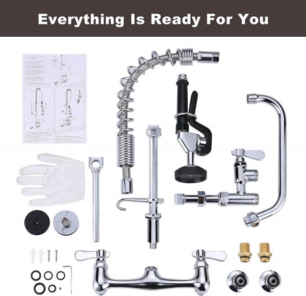 iviga commercial kitchen faucet wall mount
