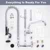 iviga 36 commercial kitchen faucet wall mount with pre rinse sprayer and 10 swing spout