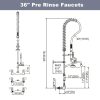 iviga 36 commercial kitchen faucet wall mount with pre rinse sprayer and 10 swing spout