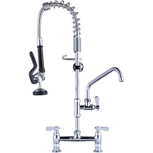 iVIGA Commercial Deck Mount Kitchen Faucet with Pre-Rinse Sprayer 26″ Height