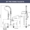iviga commercial deck mount kitchen faucet with pre rinse sprayer 26 height